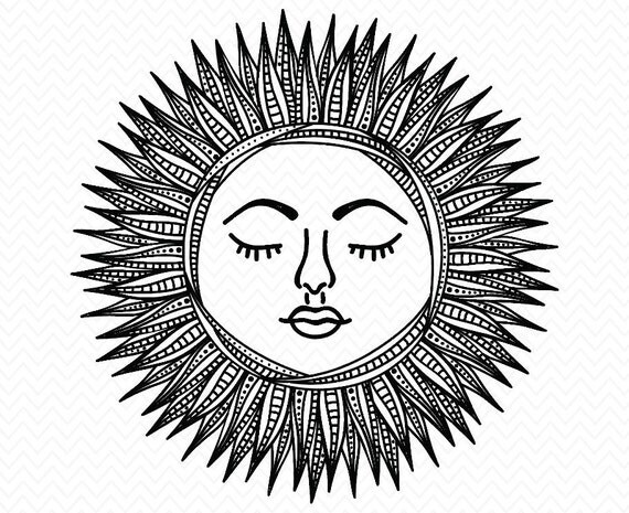 Download Sun Silhouette SVG Mandala Sun Instant Download svg png