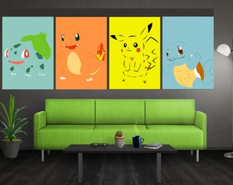 Minimalist Pokemon Poster Set Pokemon Poster Set Pokemon Wall Art Bulbasaur Charmander Squirtle Pikachu Poster Set Pokemon Print Pokemon