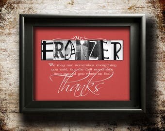 Teacher Appreciation Gift, DIGITAL, Thank You Teacher Gift Teacher Gifts, Student Class Gift For Teacher Leaving Personalized Gift PRINTABLE