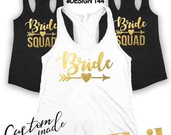 Bridal party shirts, Bridesmaid gift, bridesmaid shirt, Bachelorette party shirts, Bride Squad, Bridesmaid Set of 2,3,4,5,6,7,8,9,10,11,12