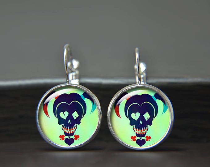 Harley Quinn Earrings, harley quinn jewelry, harley quinn cosplay, Suicide Squad