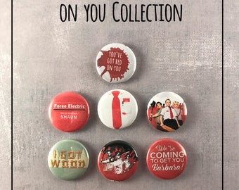 SHAUN of the DEAD 1" Pin Buttons - Edgar Wright, Simon Pegg, Nick Frost