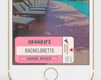 Snapchat Bachelorette Filter | Custom Snapchat Geofilter | Trip Snapchat Filter | Ticket Filter