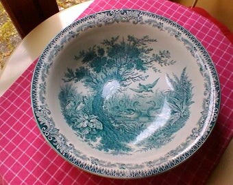 Beautiful large bowl - French vintage Sarreguemines "canards"