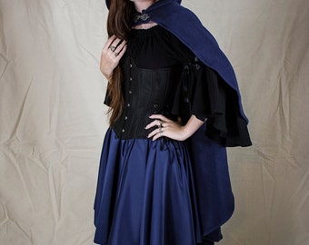 Navy Blue Rogue Cape - Renaissance Clothing - Halloween Costume - Ren Faire Garb - Medieval Clothing - Mens Womens Cloak - Hooded Cape