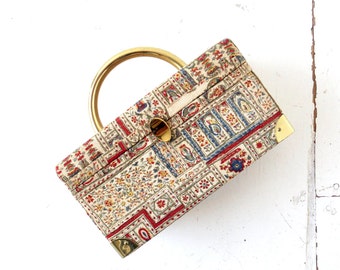 Vintage 1950s Handbag | Kashmir | Box Purse | Ingber