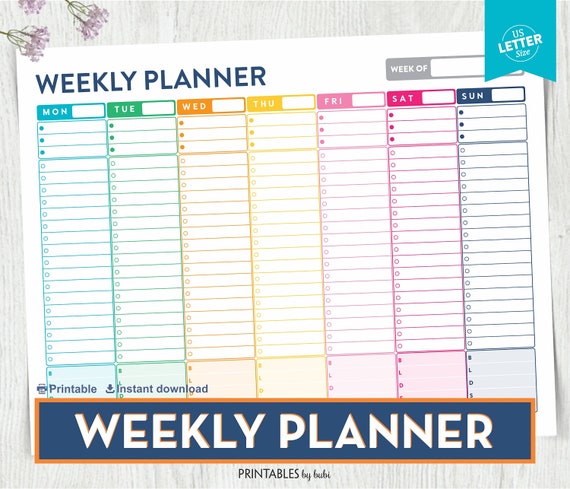 weekly planner printable weekly planner template weekly