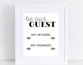 Be Our Guest Wifi Password Printable, Wifi Password Printable, Wifi Password Poster, Be Our Guest, Guest Room Printable, Be Our Guest Wifi