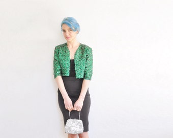 silver sequin beaded sparkle purse . mid century razzle dazzle hand bag clutch .sale