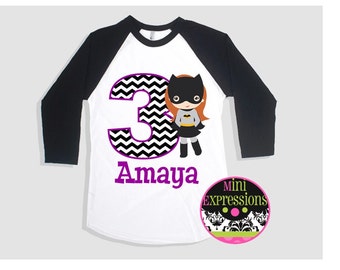 Batgirl Birthday Shirt Personalized