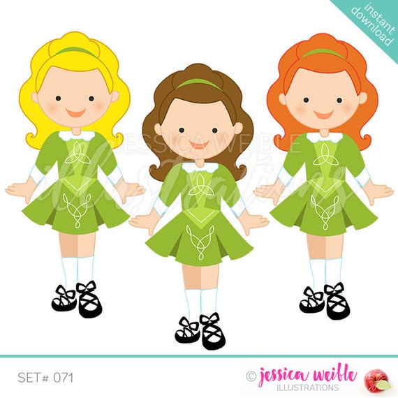 Irish Dancer Cute Digital Clipart, commercial, Riverdance Graphics ...