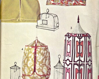 Vintage Home Dec Pattern for Bird Cage Covers and Seed Guard ADVANCE 720 Rare, Out of Print Pattern Circa 1960's UNCUT, Factory-Folded