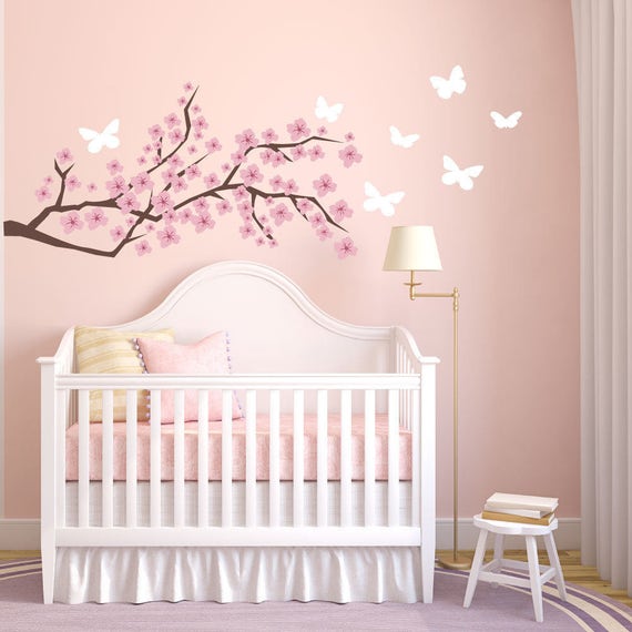 Cherry Blossom Wall Decal Etsy Wall Decals Nursery Wall