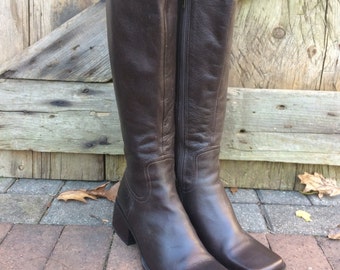 Leather Boots Brown Riding Boots Enzo Angiolini Size 8,5 M
