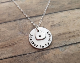 Sympathy Gift - Forever In My Heart Necklace, Loss of a Loved one, RIP, Never Forgotten, In loving memory, In memory Of