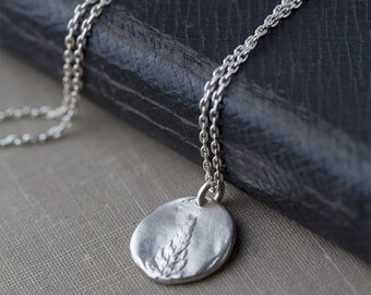 Fern Necklace Botanical Jewelry, Summer Outdoors Nature Gift for Women, Fern Leaf Silver Necklace Handmade, Womens Gift for Her by Burnish
