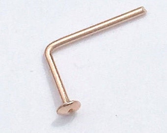 Rose Gold Small 1 mm Nose Piercing Stud - Rose Gold Nose Piercing Ring - 1mm Flat Dot Stud Nose Ring - 24 Gauge - Tiny Nose Stud - Nose Ring