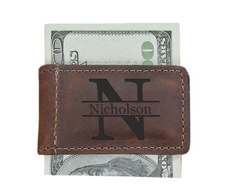 Engraved Money Clip, Gifts for Him, Leather Money Clip, Mens Personalized, Fathers day gift, Personalized Money Clips, Husband gift, Custom