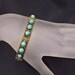 Vintage Ethnic Persian Turquoise and Gold Wash Silver Chinese Export Bracelet,Art Deco Turquoise Bracelet,