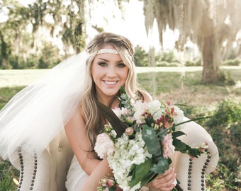 Boho Bachelorette Veil - Bachelorette Veil - Boho Veil - Boho Headband - Bachelorette Party Veil - Bachelorette Party