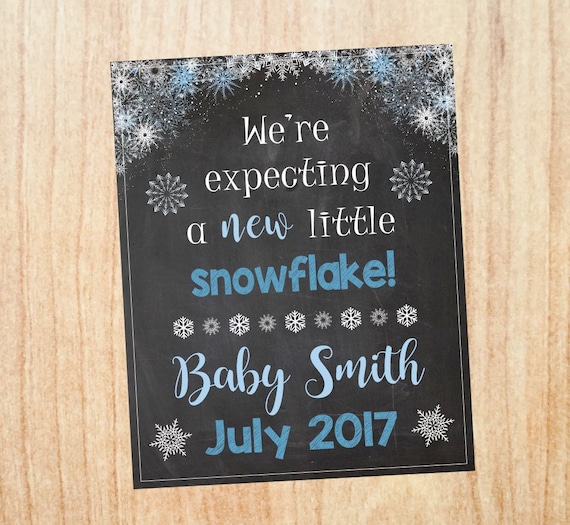 Winter New Baby Announcement Sign PRINTABLE by redmorningstudios
