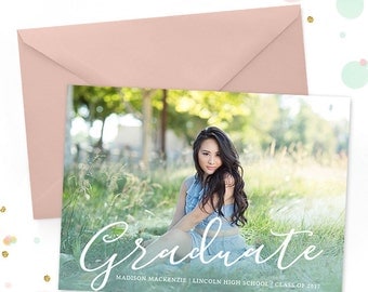 Senior Graduation Invitation Template, Senior Graduation Announcement Template for Photographers, High School Graduation Invitation GD158