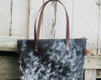 Cowhide Leather Tote | Leather Tote | Leather Bag | Cowhide Bag | Cowhide Tote