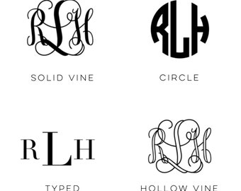 Monogram Decal - Monogram Sticker - Laptop Stickers - Macbook Decal - Laptop Decal - Car Decal - Car Sticker - Laptop Monogram Car Monogram