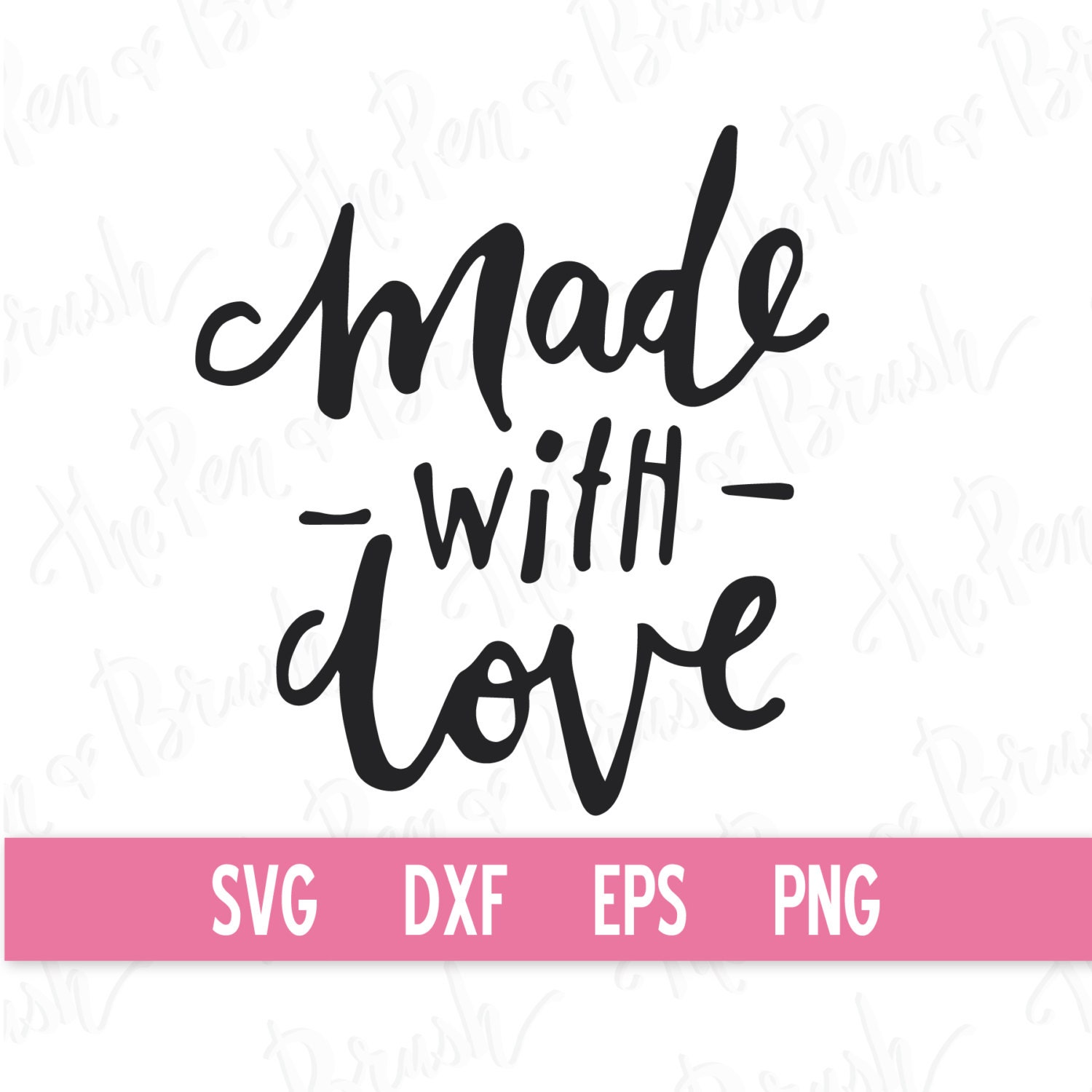 Download SVG: Made with Love Clip Art // Vector eps dxf // Transparent
