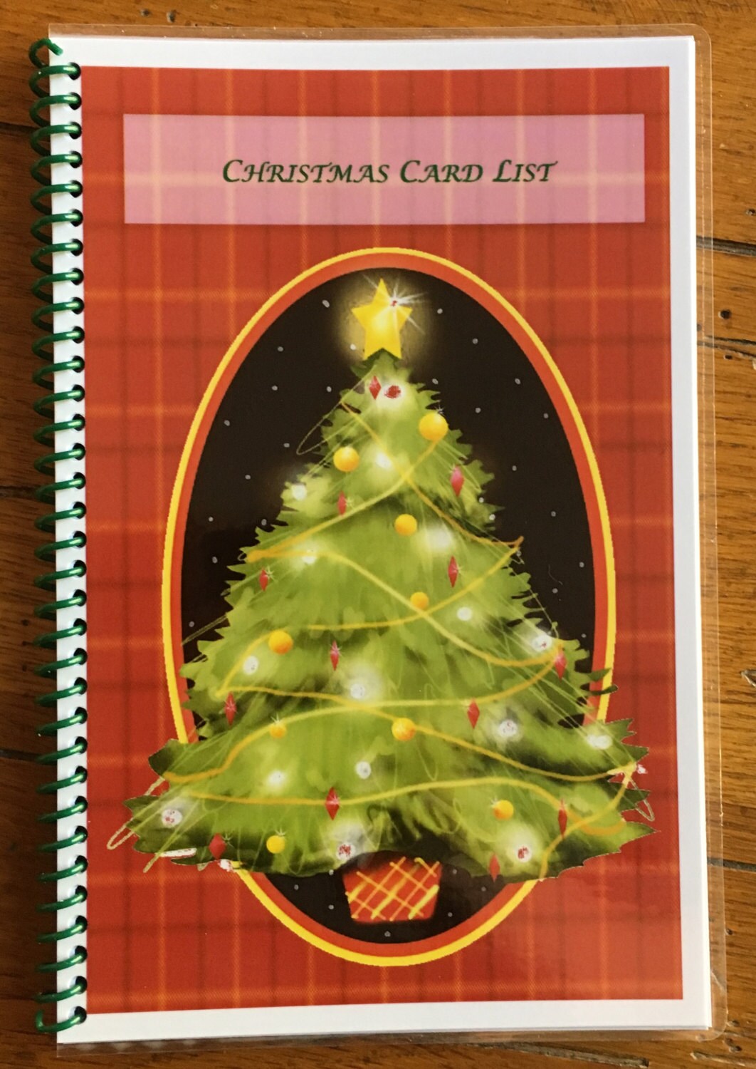 Christmas Card Address Book Personalized Gift Tree Cover