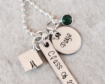 SALE!!! Personalized graduation necklace high school college university class of 2017 class of 2018 graduation gift personalized graduation