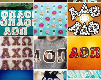 Customizable Iron on Greek Letters!