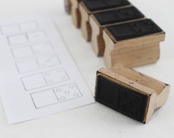 Vintage Domino Rubber Stamps, Vintage Bullet Journal Stamps, Planner Stamps Bullet Journal Accessories, Vintage Rubber Stamp Set - E379