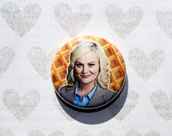 Leslie Knope Parks and Recreation Amy Poehler- One Inch Pinback Button Magnet