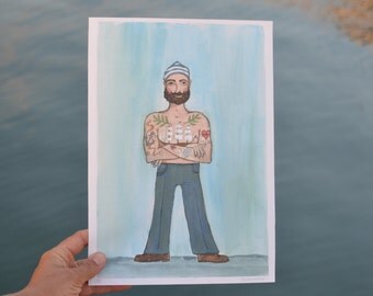 Sailor print, nautical decor, sailor art print