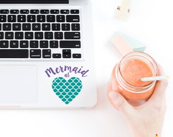 Mermaid At Heart Decal, Mermaid Decal, Cup Decal, Tumbler Decal, Yeti Decal, RTIC Cup Decal, Beach Decal <Multiple Sizes Available>