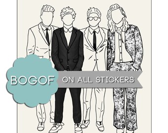 AMAs Sticker One Direction Harry Styles Louis Tomlinson Niall Horan Liam Payne Art Illustration Drawing Stationery