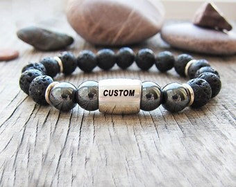 Mens Personalized Gift Boyfriend gift independence day gift Men Gift Customized gift for him Men Bracelet Initial bracelet Engraved bracelet