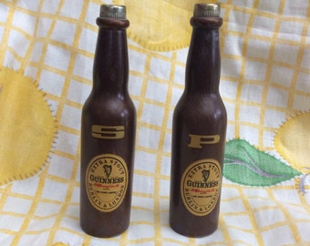 Vintage Guinness Wooden Salt and Pepper Shakers