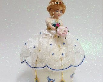 Decorated Goose Egg. Ballerina doll.