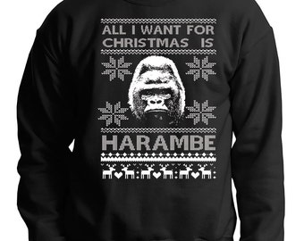 Harambe Ugly Christmas Sweater Harambe The Gorilla Sweatshirt