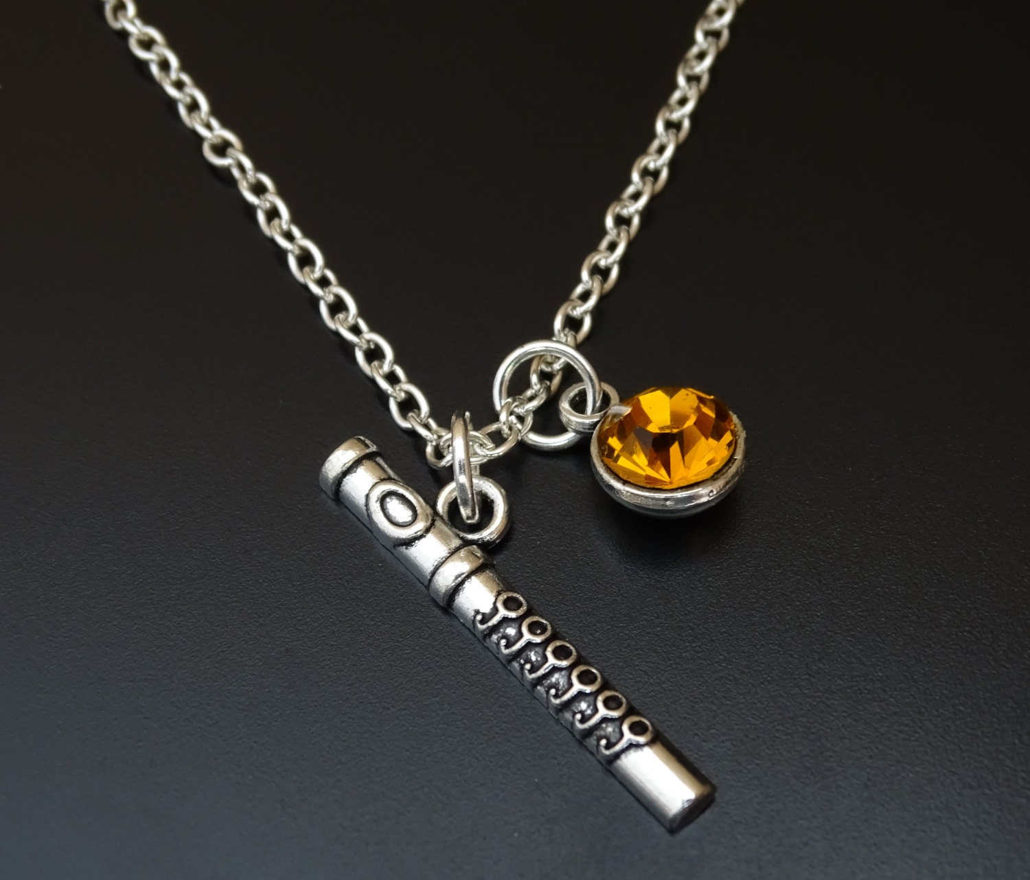 Flute Necklace Flute Jewelry Flute Charm Flute Pendant