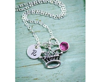 SALE • Princess Gift Necklace • Princess Sterling Silver Jewelry • Princess Crown Gift • Princess Party Favor Gift Idea•Little Girl Necklace