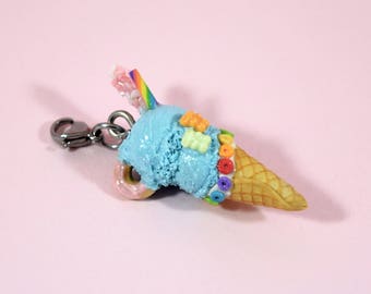 Ice Cream Charm ; Candy Donut Cone ; Cute Miniature Food Jewelry