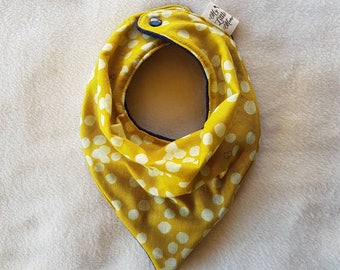 Bandana bib in Cotton Double Gauze! Stylish Designers Baby bib! Dribble bib, Dry bib, Teething bib in Mustard Yellow, Great Gifts for Baby!