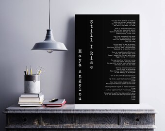 Feminist Print Wall Art, Female Bedroom Art Maya Angelou Poster, Maya Angelou Quote, Still I Rise, Poetry Wall Art, self respect, confidence
