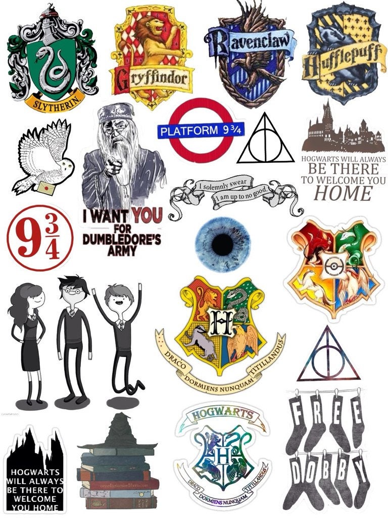 Harry Potter big A4 sticker sheet 9 and 3/4 Hogwarts