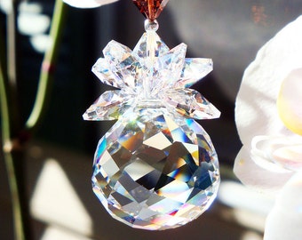 Crystal Suncatcher Swarovski Crystal Brown Feng Shui Decor
