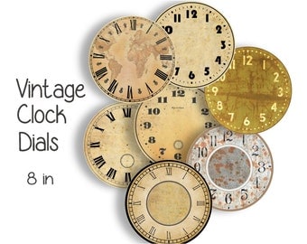Items similar to Steampunk. Digital image of 4 vintage clock faces ...