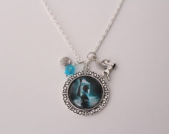 Percy Jackson Pendant Necklace Lightning Thief Sterling Silver Chain Blackjack Pegasus Camp Half Blood Book Worm Book Lover Geek Nerd Gift